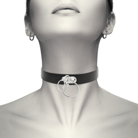 Coquette Hand Crafted Choker Vegan Leather - Double Ring