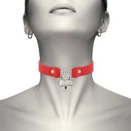 Coquette Hand Crafted Choker Keys Heart - Red