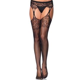 Leg Avenue Tear Drop Garterbelt Sotckings Black