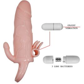 Brave Man Penis Cover With Clit And Anal Stimulation Flesh 16.5 cm