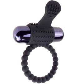 Fantasy C-ring Vibrating Silicone Super Ring Black