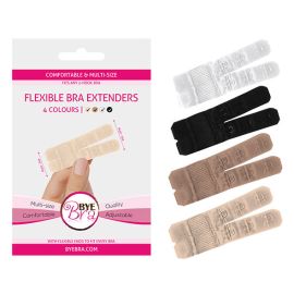 Byebra -flexible Bra Extenders 2 Hook Nude 4uds