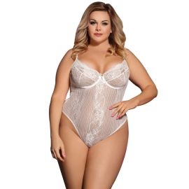 Queen Lingerie White Teddy Plus Size