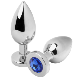 Metalhard Anal Plug Diamond Blue Medium 7.62cm