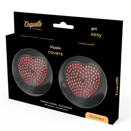 Coquette Chic Desire Nipple Covers Heart Black / Red