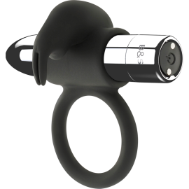 Black&Silver Burton Rechargeable Vibrating Ring 10V